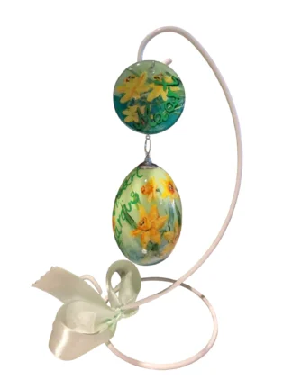 handbeschilderd ganzen ei, levensbloem februari, iris, verjaardag cadeau