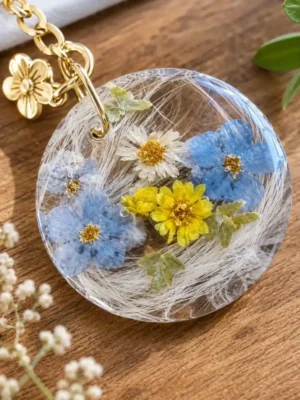 Bloemen, haar of as in resin