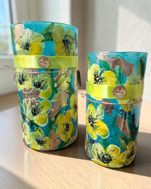 kunstvazen duo groen handwerk