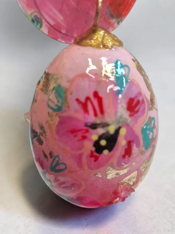 roze ei handbeschilderd cadeau