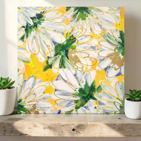 abstract schilderij moderne decoratie bloemen schilderij izartshop