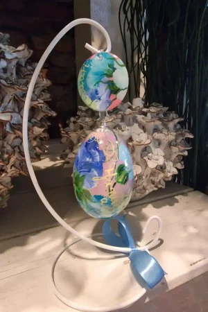 handbeschilderd ganzen ei, levensbloem januari, anjer, geboorte cadeau, baby shower